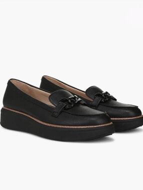 New Women's Black Chelsea Bit Loafer Chain Accent w/ Gel Insert Dress Shoes